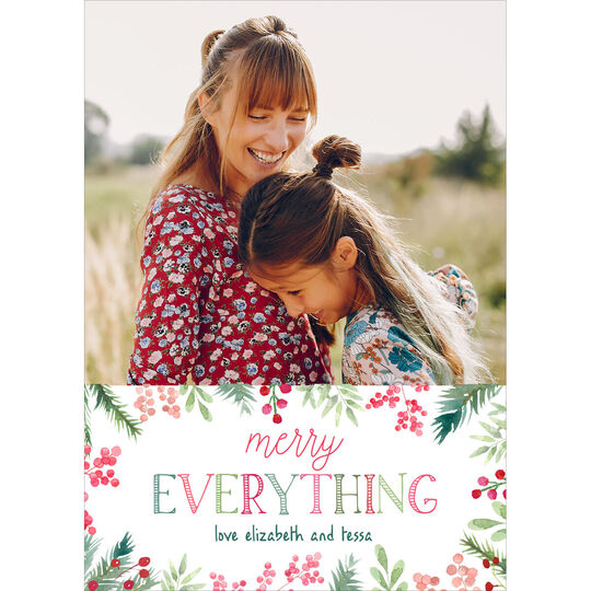 Merry Everything Vertical Holiday Photo Cards